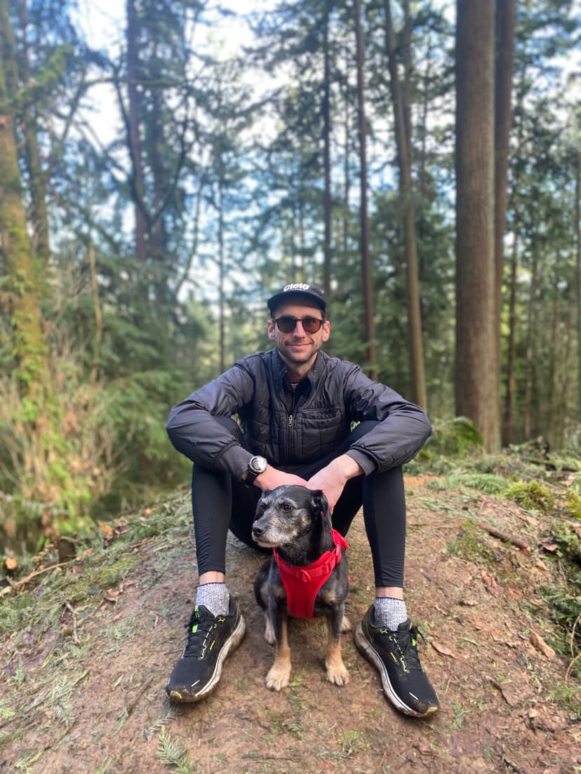 Picture of the author with his dog