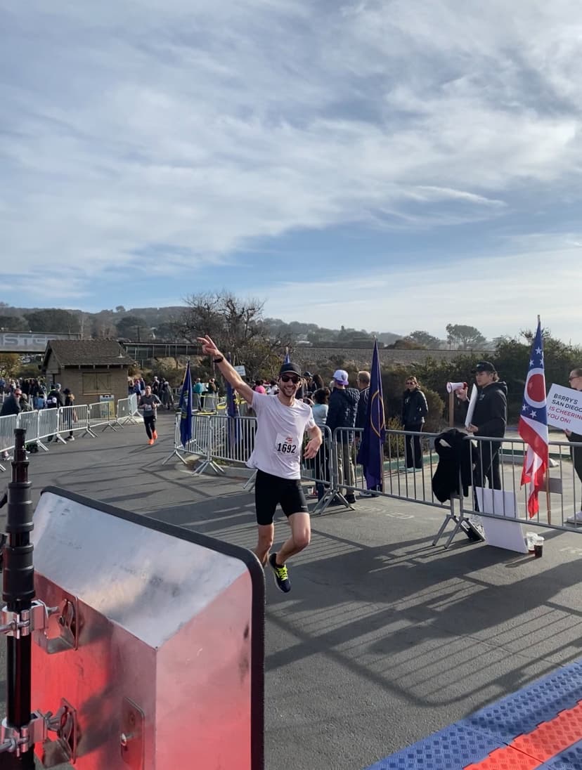 Picture of the author running in a race